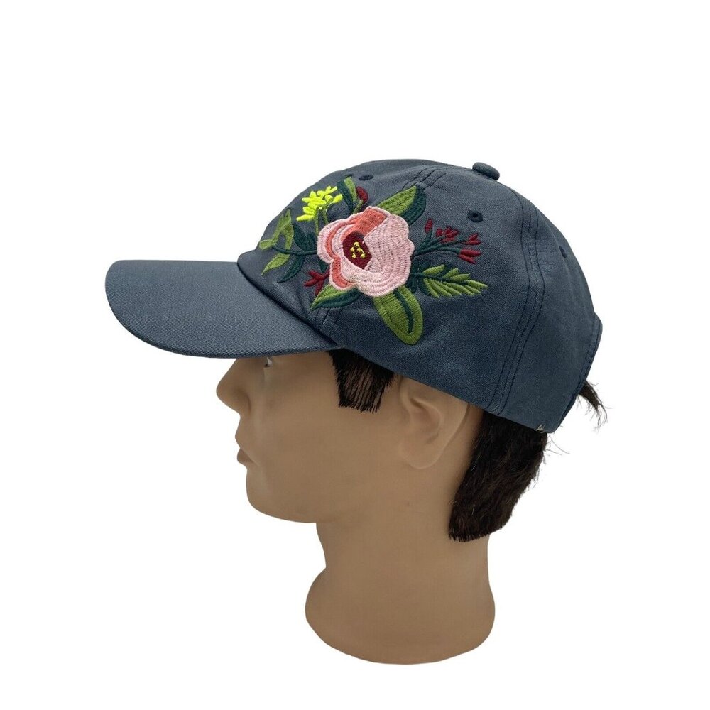 David & Young Hat Baseball Cap Floral Flowers Blue Adjustable - Picture 5 of 9